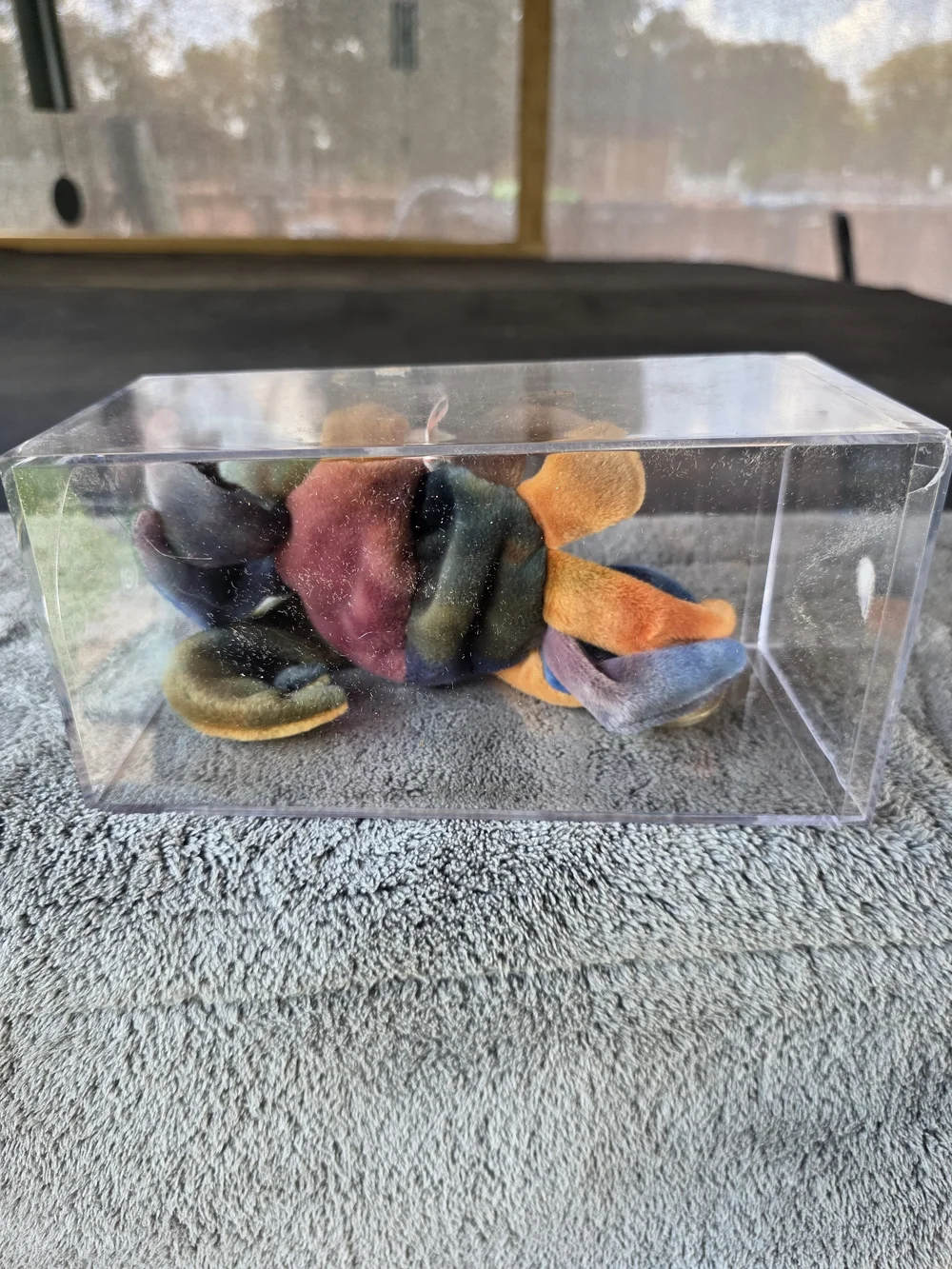 Ty Multicolor Velvet Plush Crab — Rainbow Tie-Dye